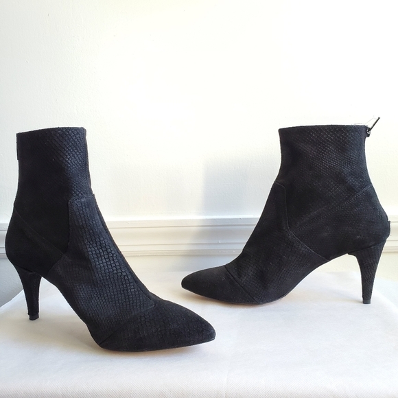 Free People Willa Leather Ankle Black Witchcore Booties New Size 11 - Picture 11 of 16